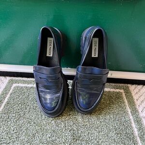 Steve Madden Blue Loafers Slip-On Timeless Style